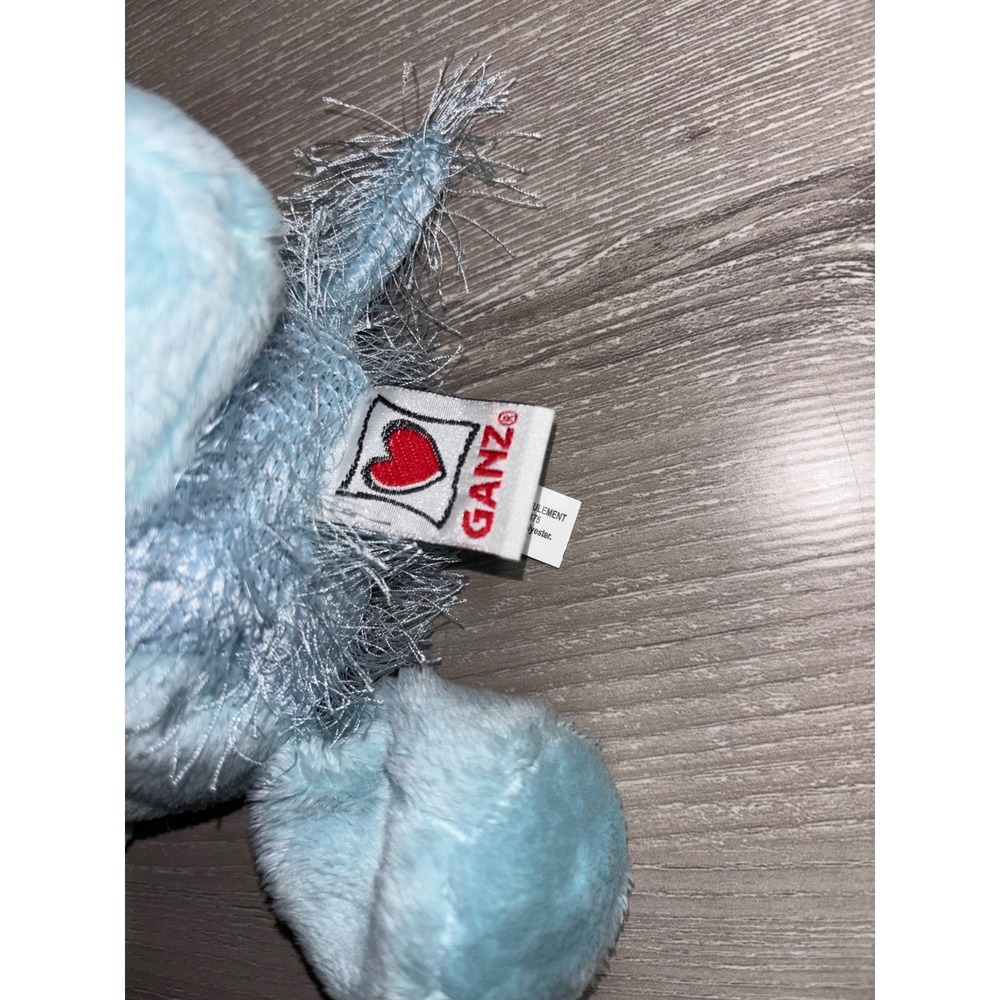 Ganz Webkinz Blue Hippo Plush Stuffed Animal Toy Light Blue Tinsel Fur HS108 - Picture 6 of 6